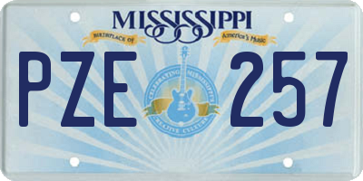 MS license plate PZE257