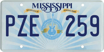 MS license plate PZE259