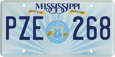 MS license plate PZE268
