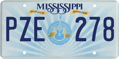 MS license plate PZE278