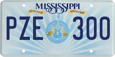 MS license plate PZE300