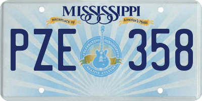 MS license plate PZE358