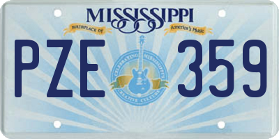 MS license plate PZE359