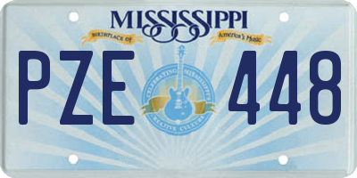 MS license plate PZE448