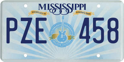 MS license plate PZE458