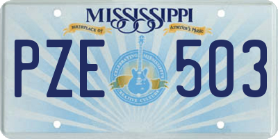 MS license plate PZE503