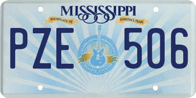MS license plate PZE506