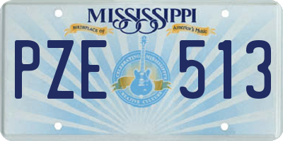 MS license plate PZE513