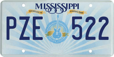 MS license plate PZE522