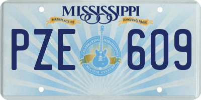 MS license plate PZE609