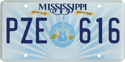 MS license plate PZE616