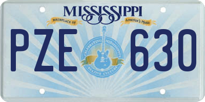 MS license plate PZE630