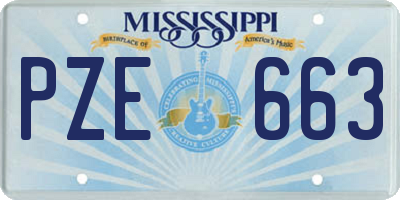 MS license plate PZE663