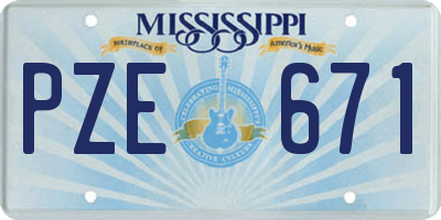 MS license plate PZE671