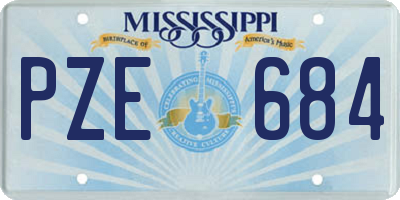 MS license plate PZE684