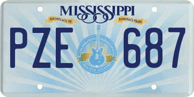 MS license plate PZE687
