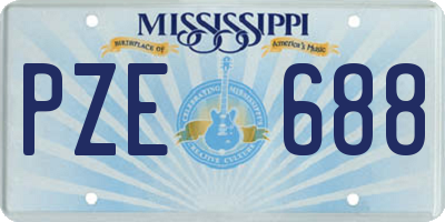 MS license plate PZE688