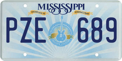 MS license plate PZE689