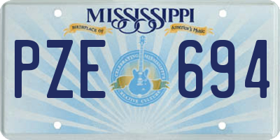 MS license plate PZE694