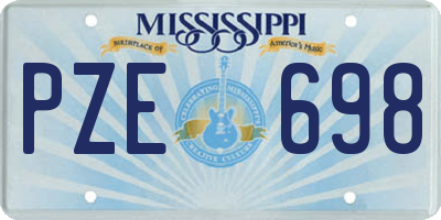 MS license plate PZE698