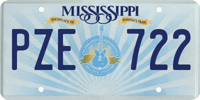 MS license plate PZE722