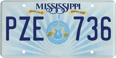 MS license plate PZE736
