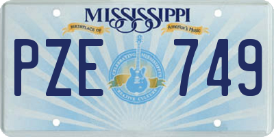 MS license plate PZE749