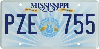 MS license plate PZE755