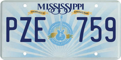 MS license plate PZE759