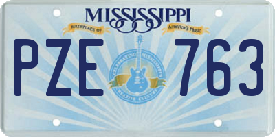 MS license plate PZE763