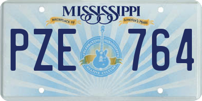 MS license plate PZE764