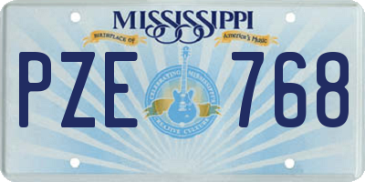 MS license plate PZE768