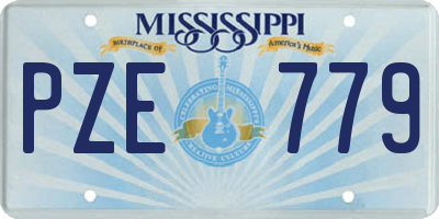 MS license plate PZE779