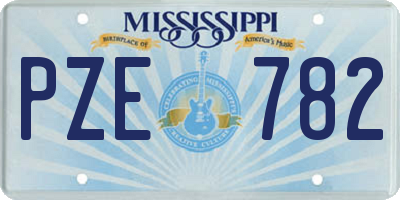MS license plate PZE782
