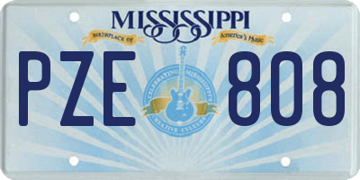 MS license plate PZE808