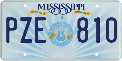 MS license plate PZE810