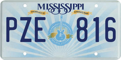 MS license plate PZE816