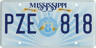 MS license plate PZE818