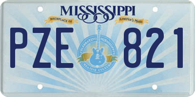 MS license plate PZE821