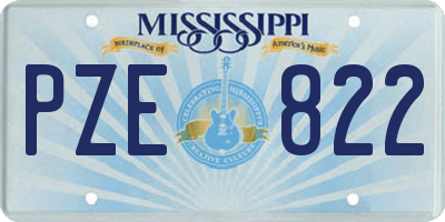 MS license plate PZE822