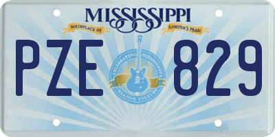 MS license plate PZE829