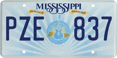 MS license plate PZE837