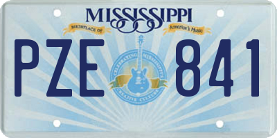 MS license plate PZE841