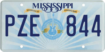 MS license plate PZE844