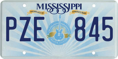 MS license plate PZE845