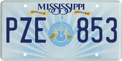 MS license plate PZE853