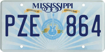 MS license plate PZE864