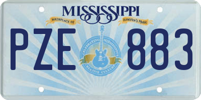 MS license plate PZE883