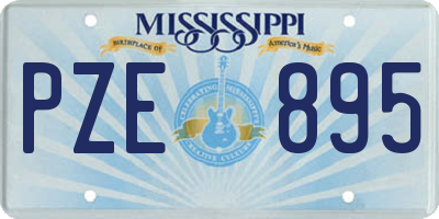 MS license plate PZE895