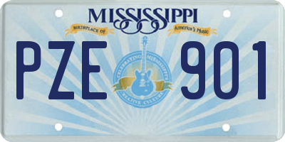 MS license plate PZE901